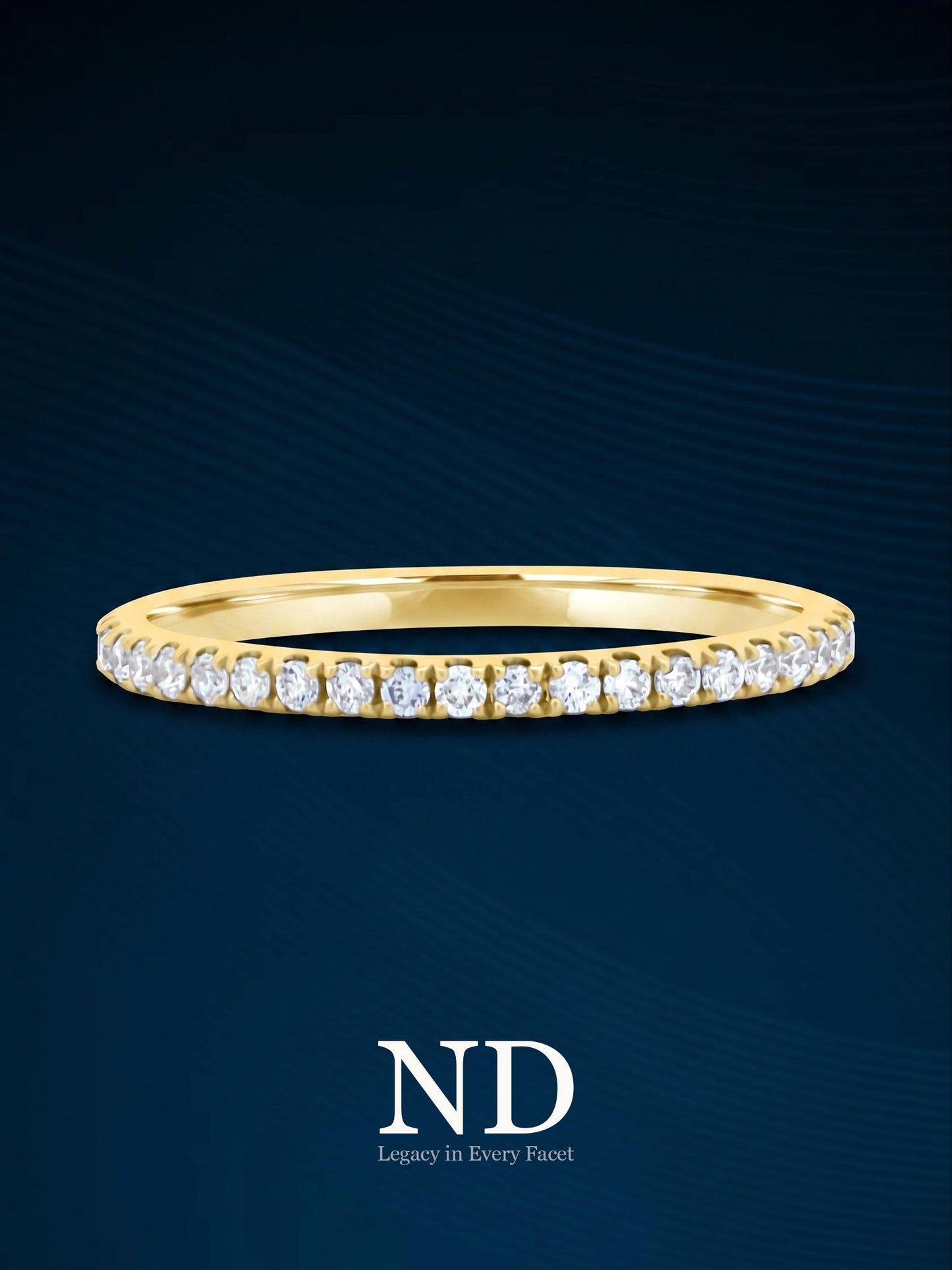2mm Lab Grown Diamond Wedding Band, Women Pave Half Eternity Wedding Ring in 14K Solid Gold Band, Stacking Ring ,Matching Band