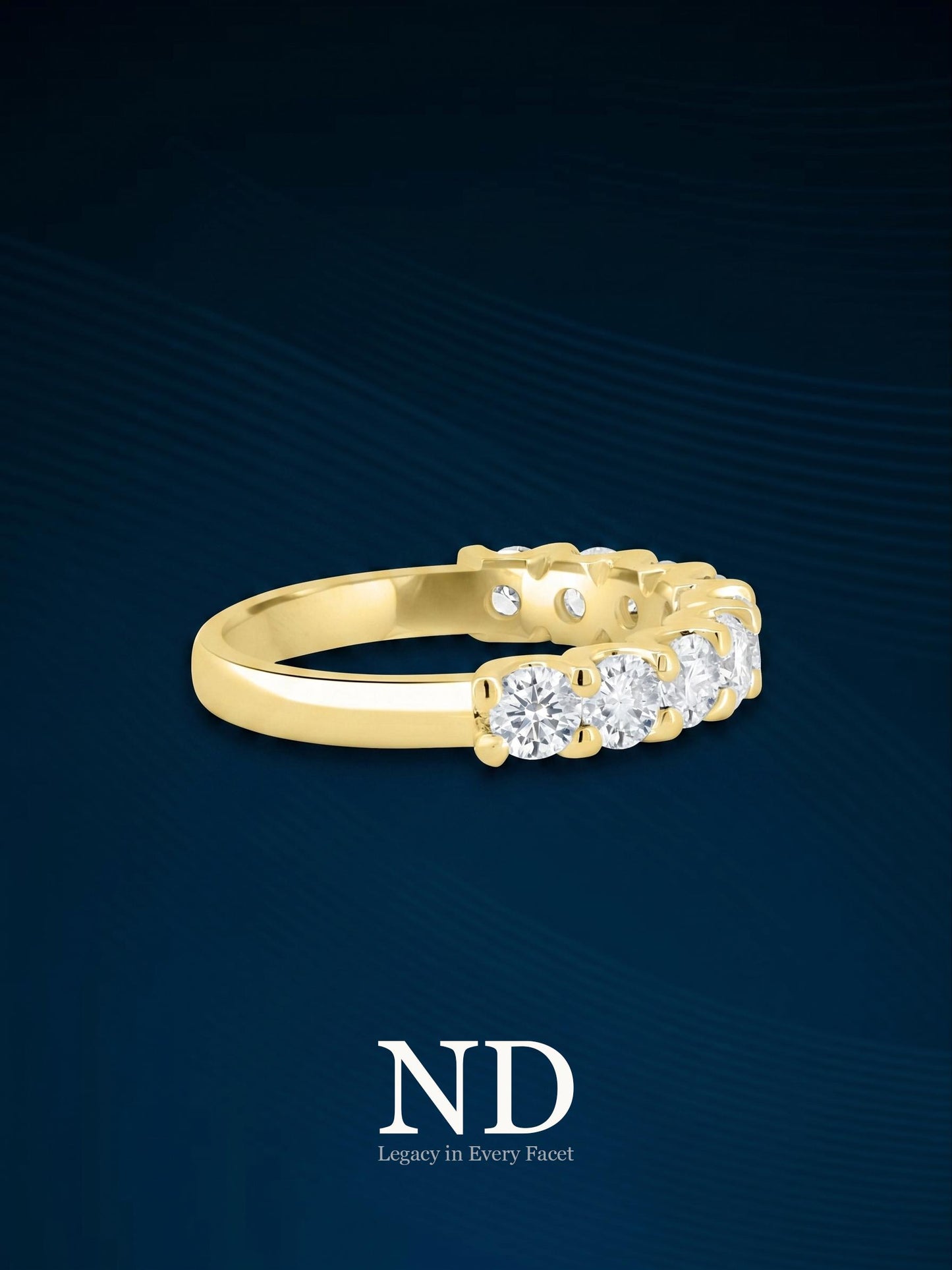 Round Cut Colorless Lab Diamond Wedding Band, Minimalist Band Lab Created Half Eternity Band Shared Prong Setting Women's Wedding Band