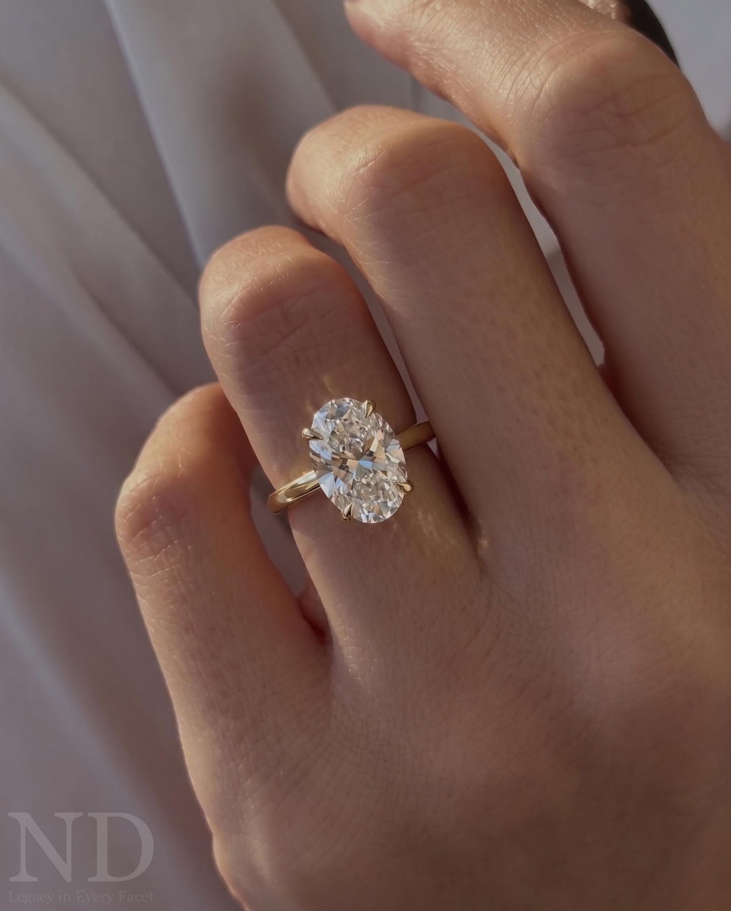 2 Carat Oval Cut E VVS Engagement Ring / Oval Lab Grown Diamond Ring / 14K or 18K Yellow Gold Ring / Thin Ring / Minimal Ring / Dainty Ring