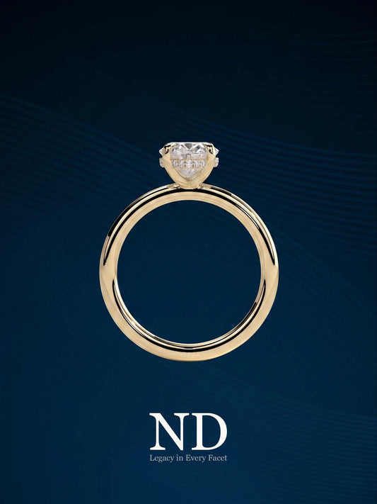 2 Carat Oval Cut E VVS Engagement Ring / Oval Lab Grown Diamond Ring / 14K or 18K Yellow Gold Ring / Thin Ring / Minimal Ring / Dainty Ring