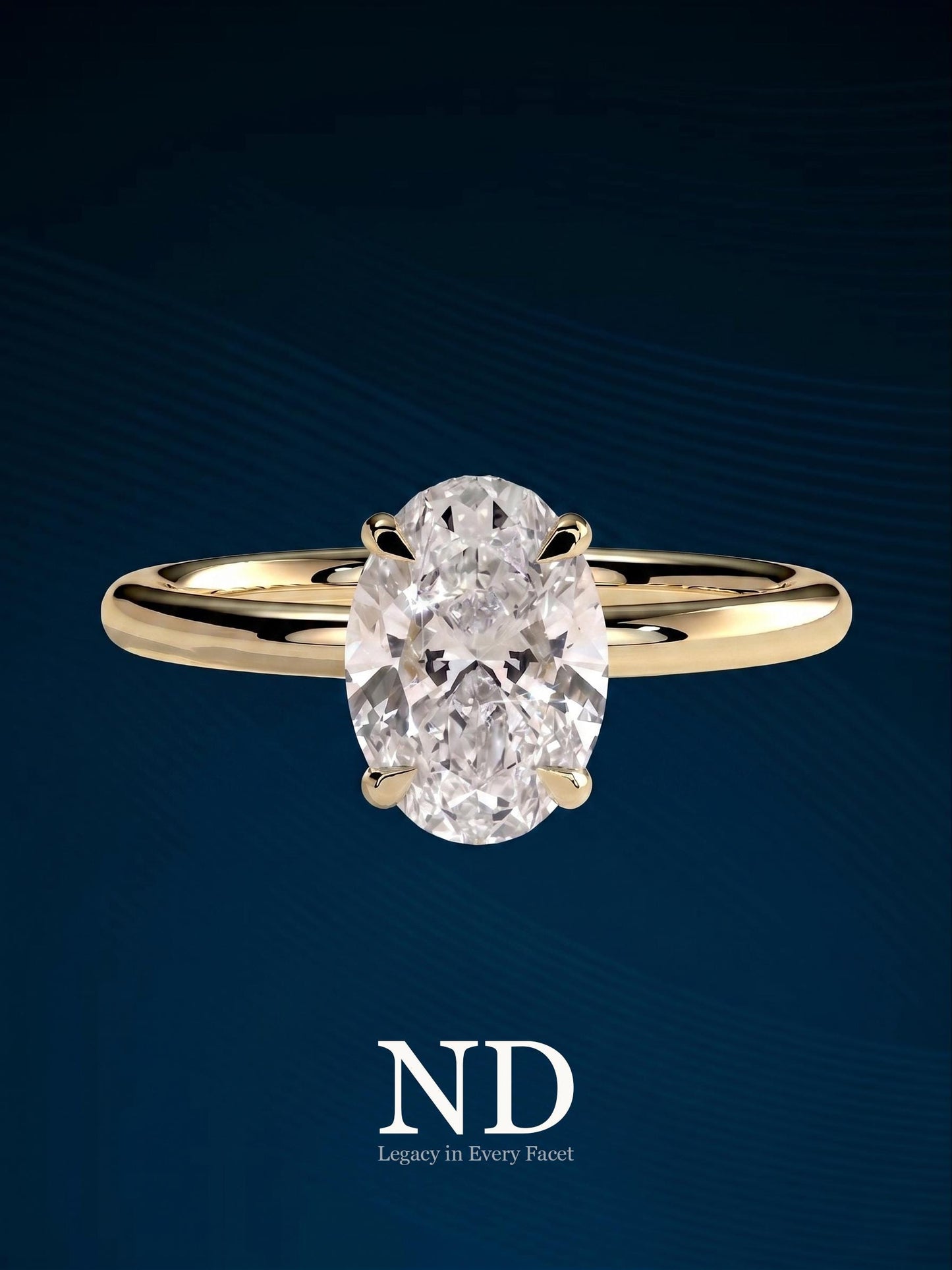 2 Carat Oval Cut E VVS Engagement Ring / Oval Lab Grown Diamond Ring / 14K or 18K Yellow Gold Ring / Thin Ring / Minimal Ring / Dainty Ring