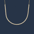 1/3 Coverage Petite Bezel Lab Diamond Tennis Necklace (3/4 ct. tw.) in 14K Yellow Gold