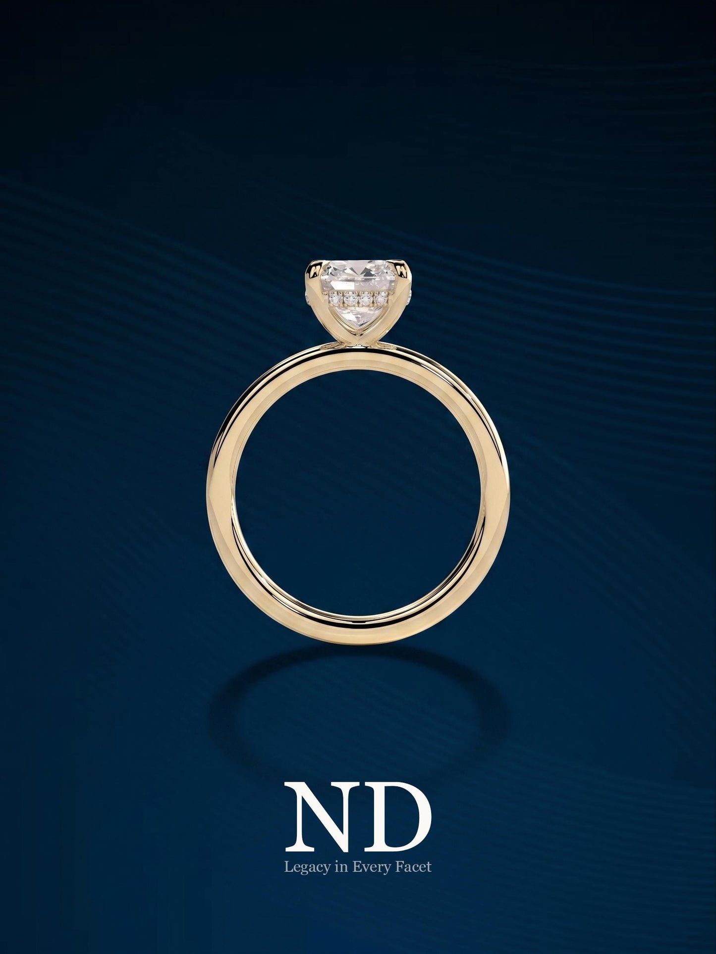 2 Carat E VVS Cushion Lab Grown Diamond Solitaire Ring / 14K Yellow Gold Thin Minimalist Wedding Ring / Minimal Engagement Ring