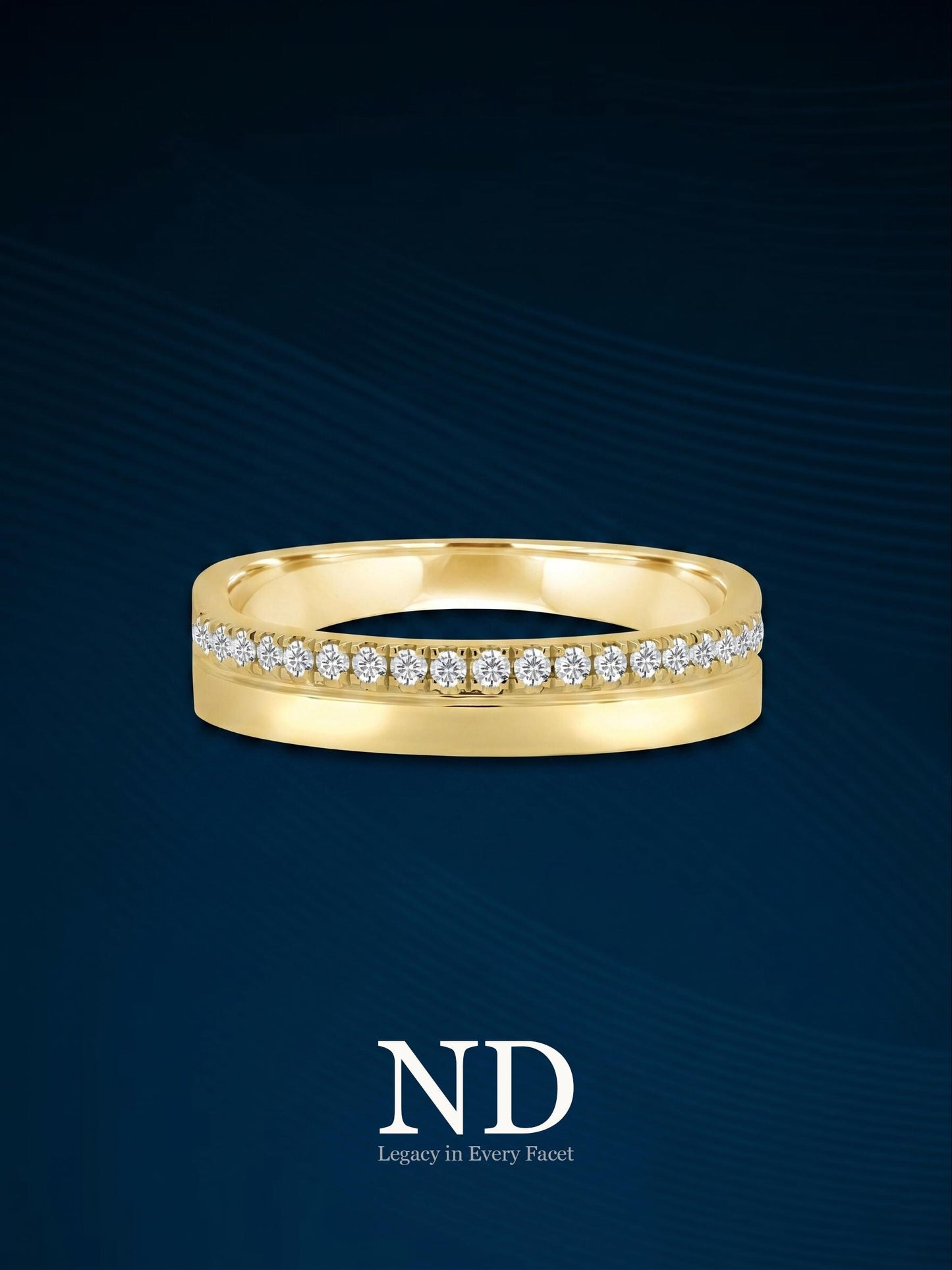 One Side Pave Wedding Lab Grown Diamond Half Eternity Flat Band 14k Gold Minimalist Moissanite Marriage Band Comfort Fit Classic Women Band