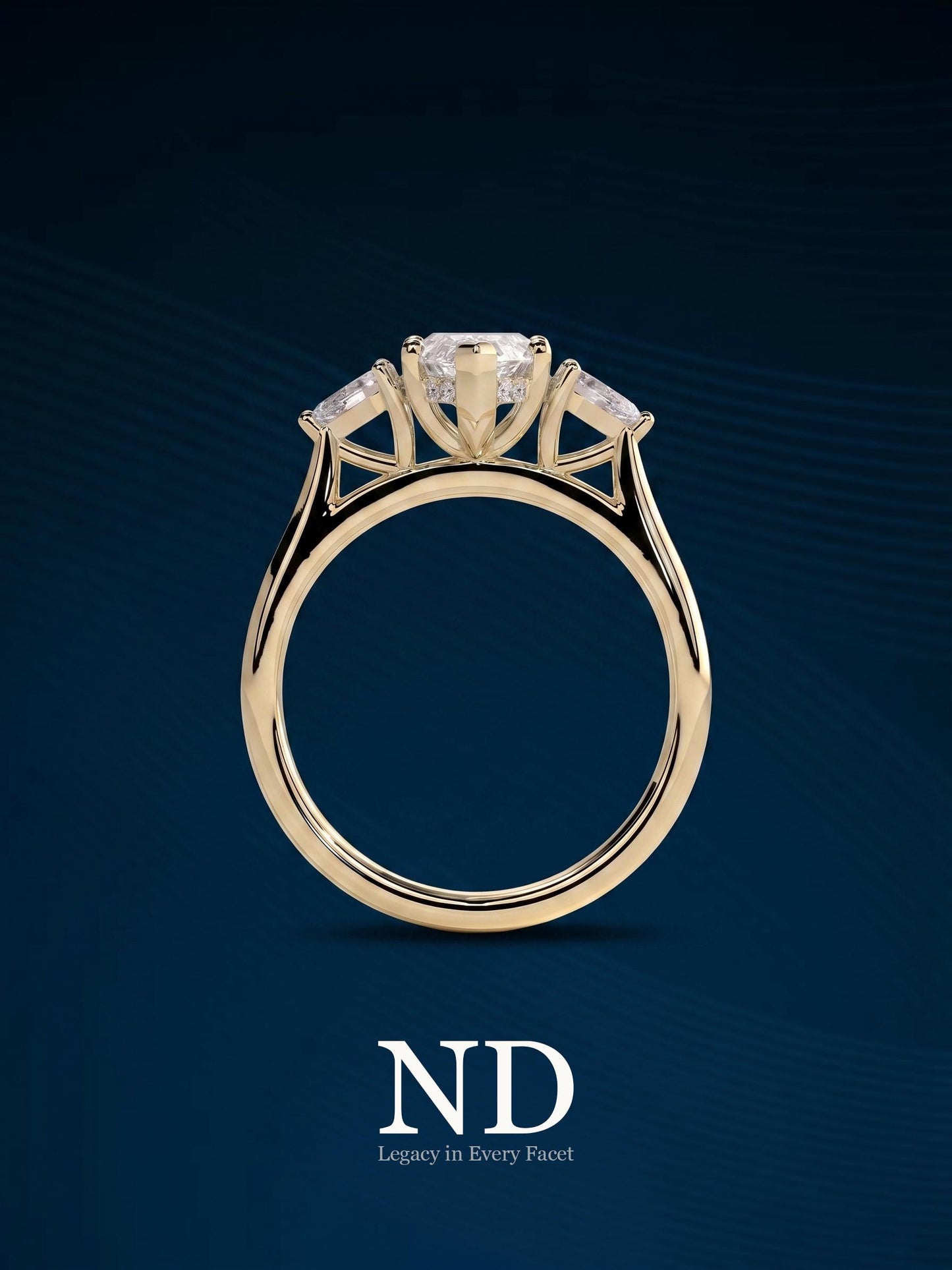 2.3 Carat Marquise E VVS2 Lab Grown Diamond Three Stone Ring 18k White Gold / Pear Side Diamonds / 3 Stone Diamond Ring / Trilogy Ring
