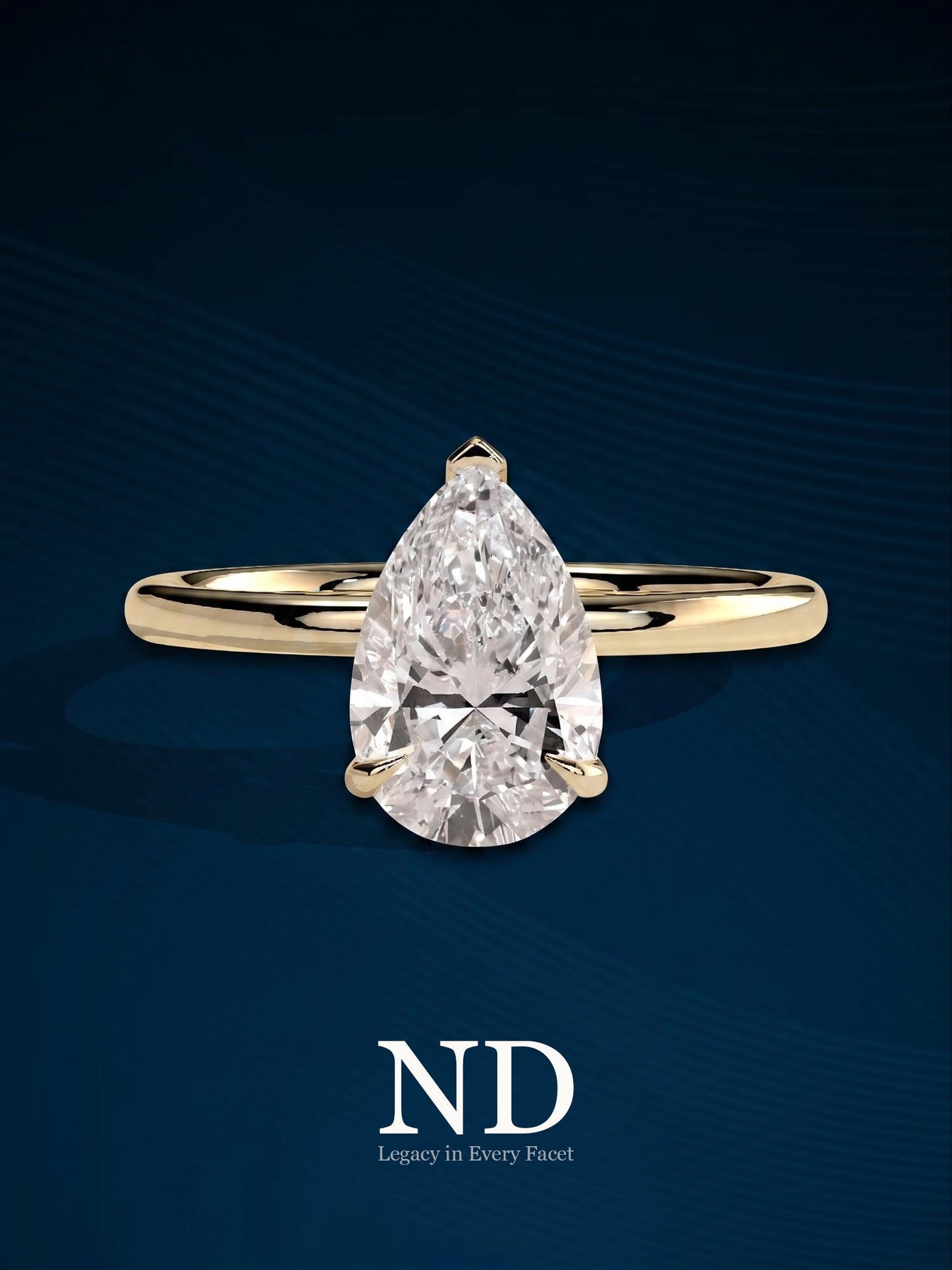 2 Carat Pear Shape E VVS Lab Diamond Hidden Halo Engagement Ring / Lotus Floral Proposal Ring / 14k Gold Two Tone Pear Cut Diamond Ring