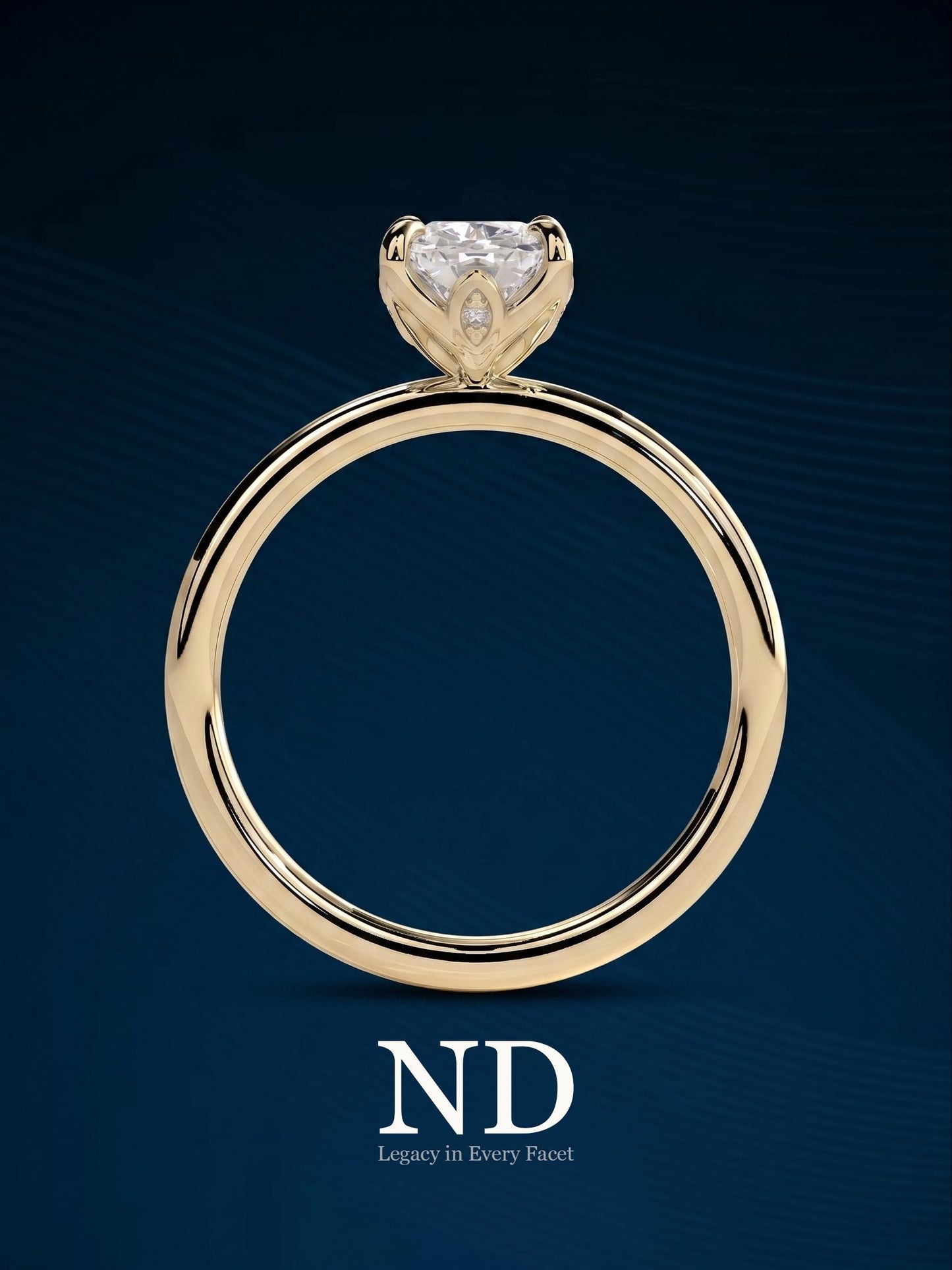 2 Carat Elongated Cushion Lab Grown Diamond Ring / Elongated Diamond Lab Created Diamond Solitaire Ring / Cathedral Comfort Fit / 14k Gold