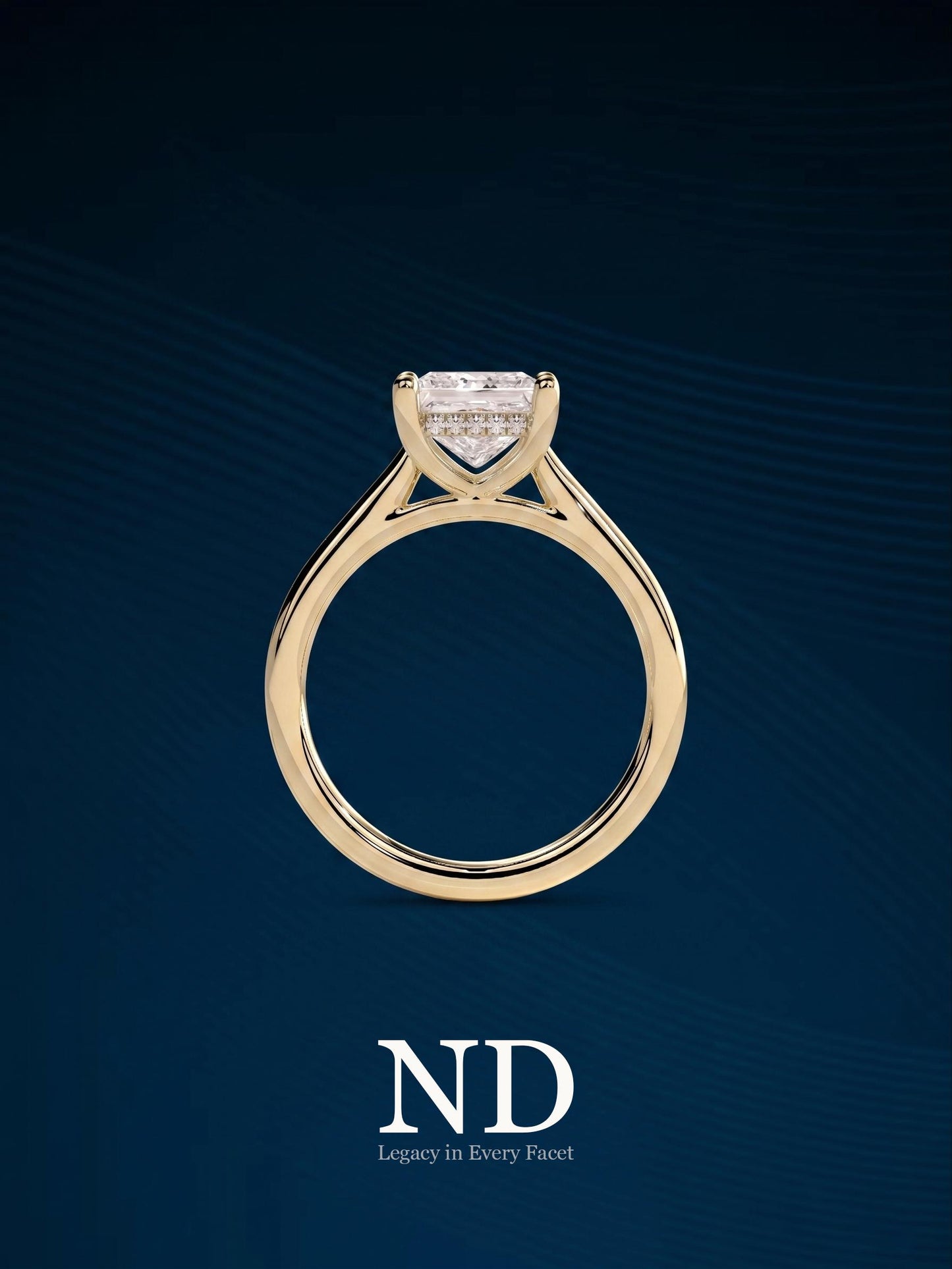 2 Carat Princess Cut Lab Grown Diamond E VVS Solitaire Ring / Yellow Gold Princess Proposal Ring / Unique V Prong Prongs / Classic Ring