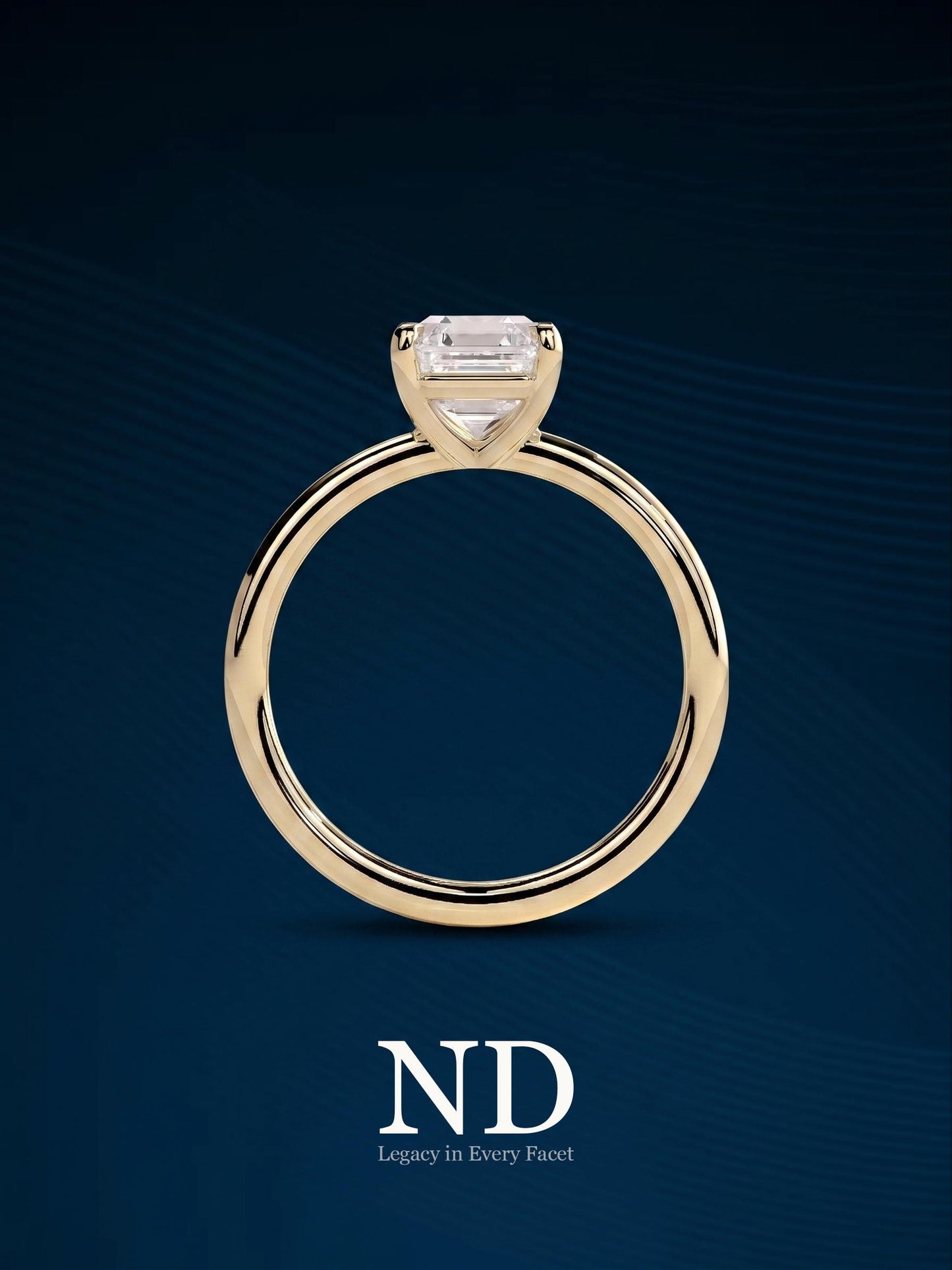 2 Carat Asscher Cut Lab Grown Diamond Solitaire Ring / Low profile Setting CVD Diamond Ring / Dainty Proposal Ring / Square Emerald Ring