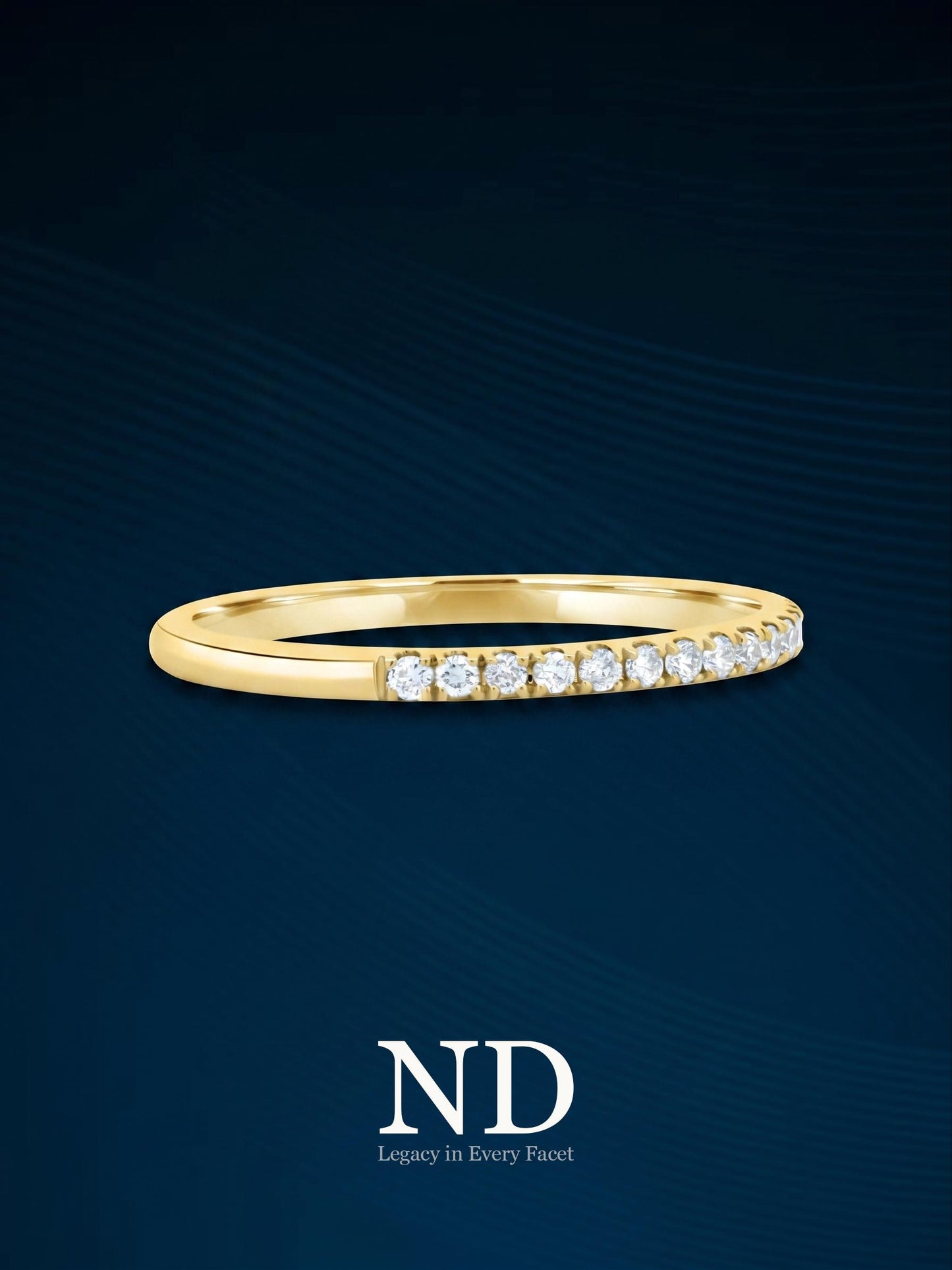 2mm Lab Grown Diamond Wedding Band, Women Pave Half Eternity Wedding Ring in 14K Solid Gold Band, Stacking Ring ,Matching Band