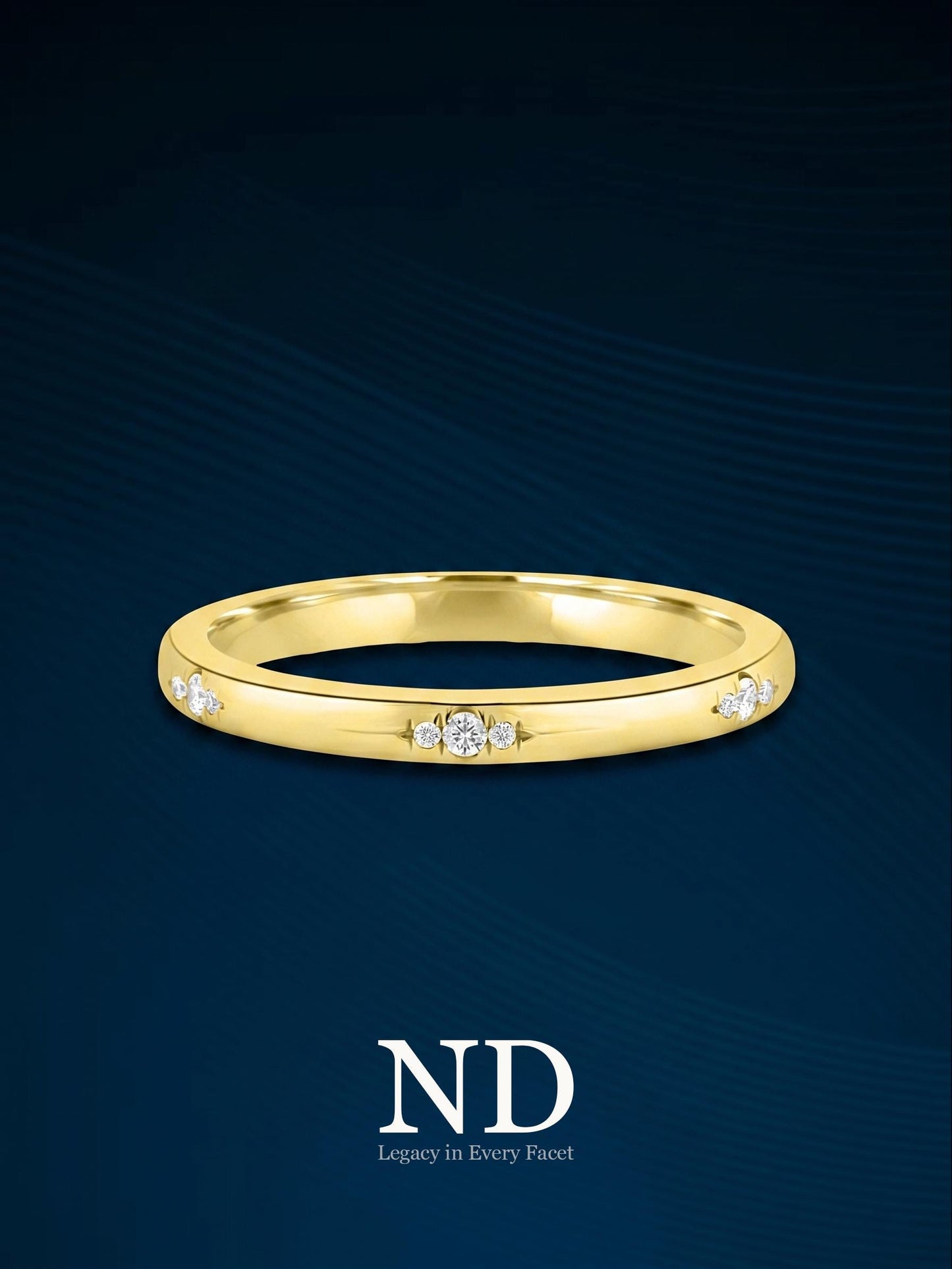 Lab Grown Diamond Cluster Wedding Band, 14K Gold Minimalist Ring