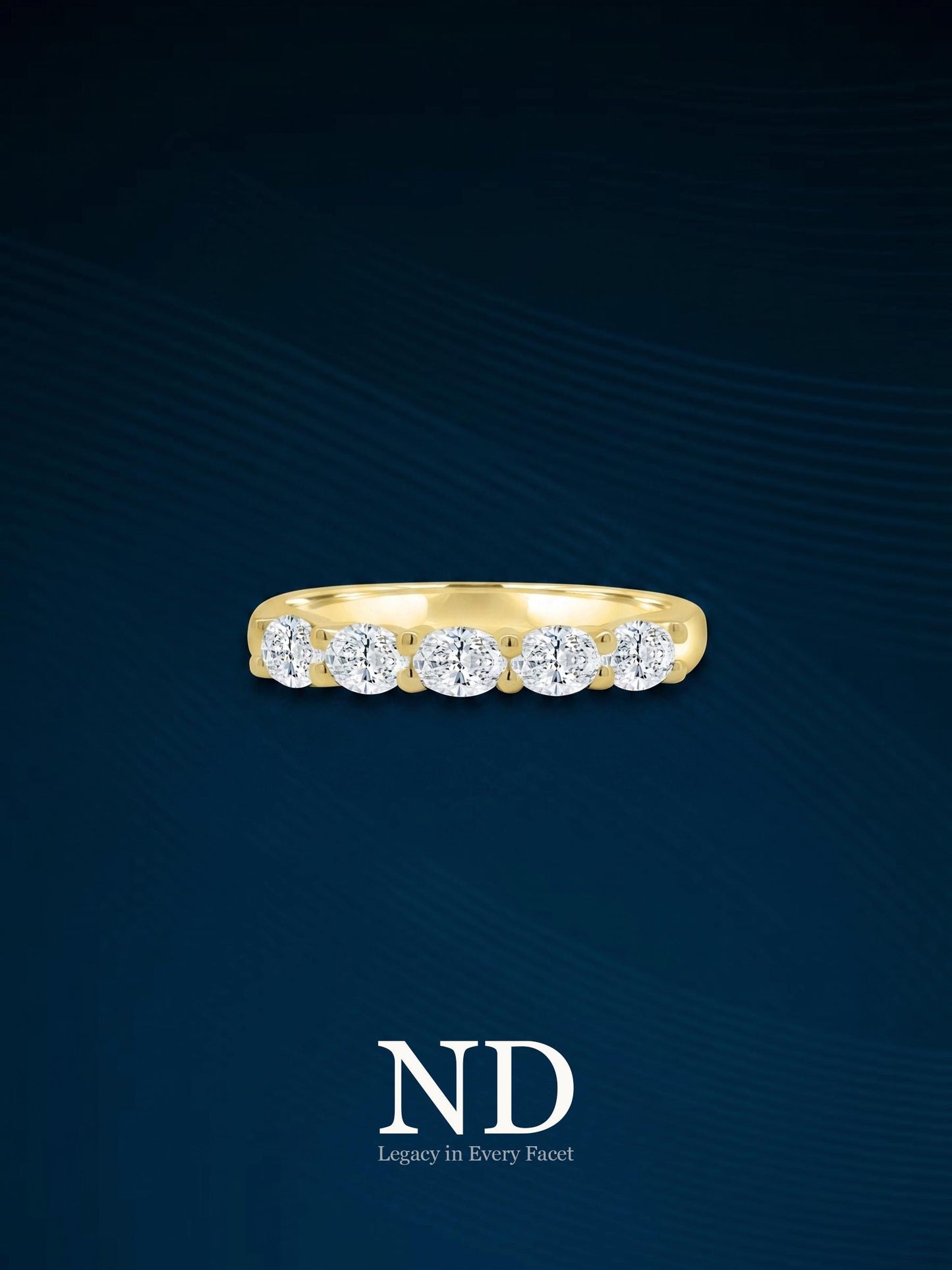 Oval Cut Lab Diamond Wedding Band Half Eternity Diamond Engagement Band East-West Set Diamond Proposal Band Stackable Matching Band