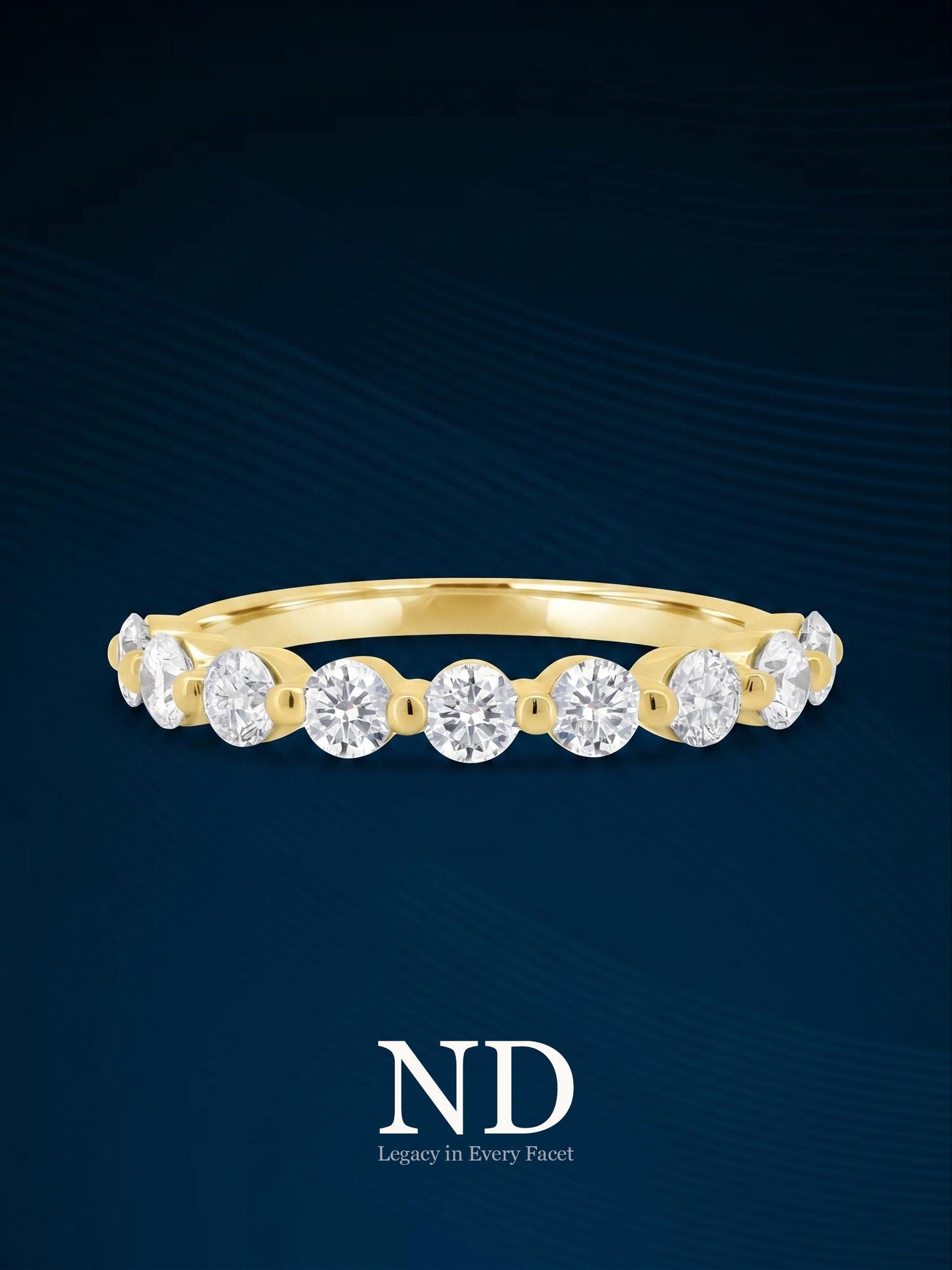 2.2mm Lab Diamond Wedding Band, Shared Prong Stackable Ring, 18K Gold Floating Bubble band, Promise Ring