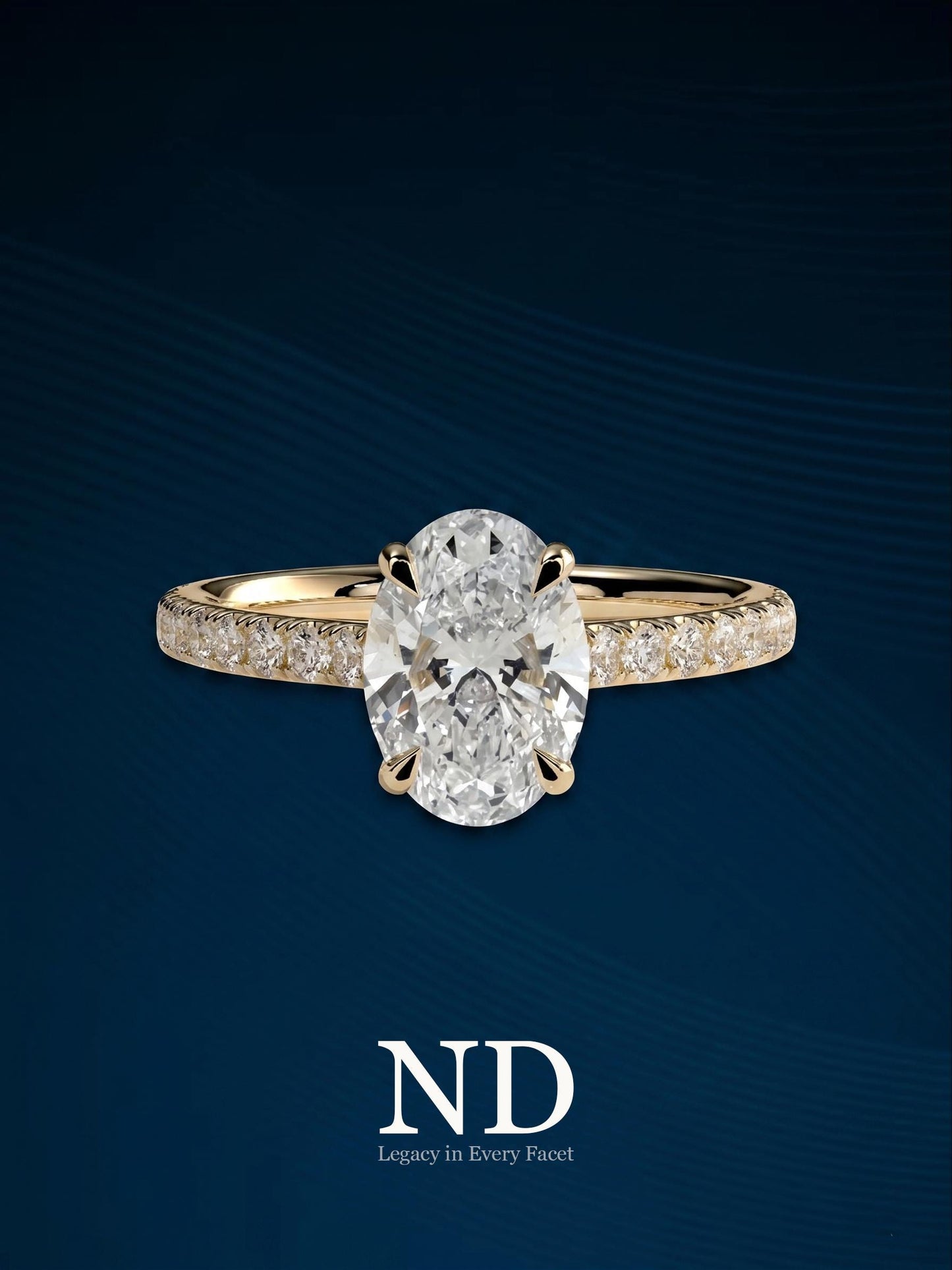 2 Carat Oval E VVS2 Lab Grown Diamond Hidden Halo Engagement Ring / Low Profile Pave Proposal Ring / 14k Gold Two Tone Oval Lab Diamond Ring