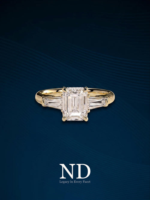 2 Carat Princess Cut Lab Grown Diamond E VVS Solitaire Ring / 14k Yellow Gold Prongs Ring / Cathedral Engagement Ring / Classic Diamond Ring