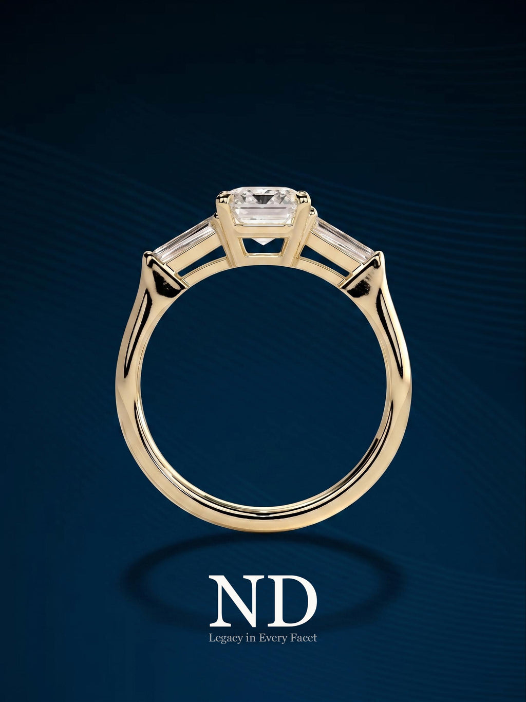 2 Carat Princess Cut Lab Grown Diamond E VVS Solitaire Ring / 14k Yellow Gold Prongs Ring / Cathedral Engagement Ring / Classic Diamond Ring