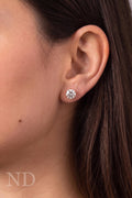 Round Cut Diamond Stud Earrings / 1ct Solitaire Fine Jewellery / Six Claw Basket Setting / Elegant Gift for Her